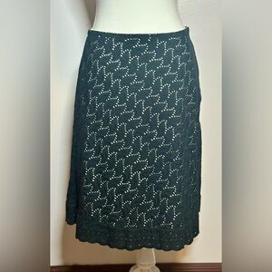 White House Black Market Black Textured Skirt